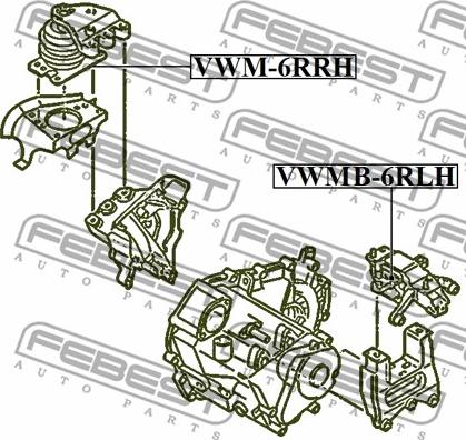 Febest VWMB-6RLH - Подушка, опора, подвеска двигателя unicars.by