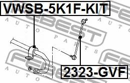 Febest VWSB-5K1F-KIT - Ремкомплект, подвеска стабилизатора unicars.by