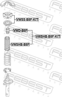 Febest VWSHB-B8F-KIT - Пылезащитный комплект, амортизатор unicars.by