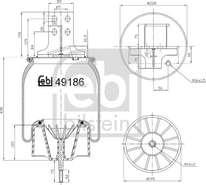 Febi Bilstein 49186 - Кожух пневматической рессоры unicars.by