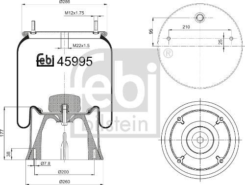 Febi Bilstein 45995 - Кожух пневматической рессоры unicars.by