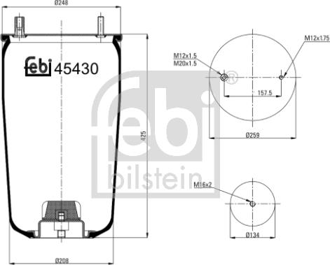 Febi Bilstein 45430 - Кожух пневматической рессоры unicars.by