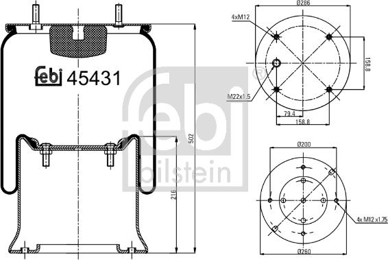 Febi Bilstein 45431 - Кожух пневматической рессоры unicars.by