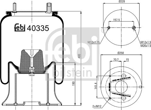 Febi Bilstein 40335 - Кожух пневматической рессоры unicars.by