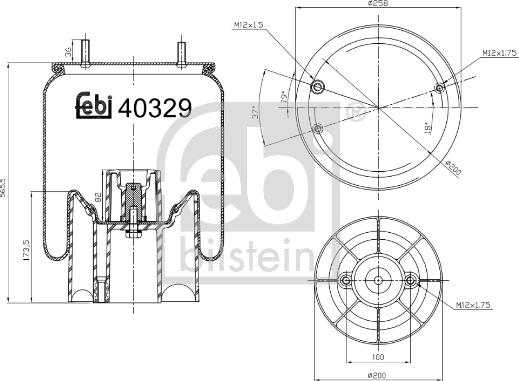 Febi Bilstein 40329 - Кожух пневматической рессоры unicars.by