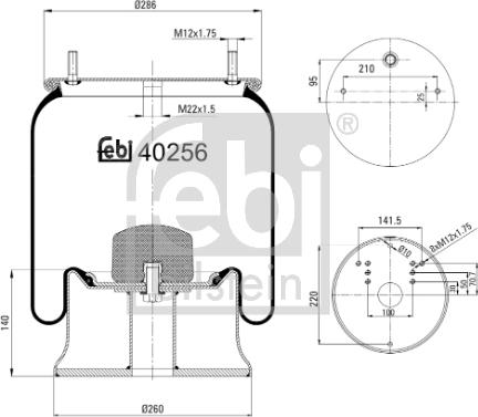 Febi Bilstein 40256 - Кожух пневматической рессоры unicars.by