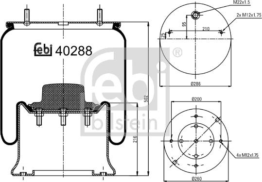 Febi Bilstein 40288 - Кожух пневматической рессоры unicars.by