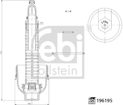 Febi Bilstein 196195 - Крышка, корпус масляного фильтра unicars.by