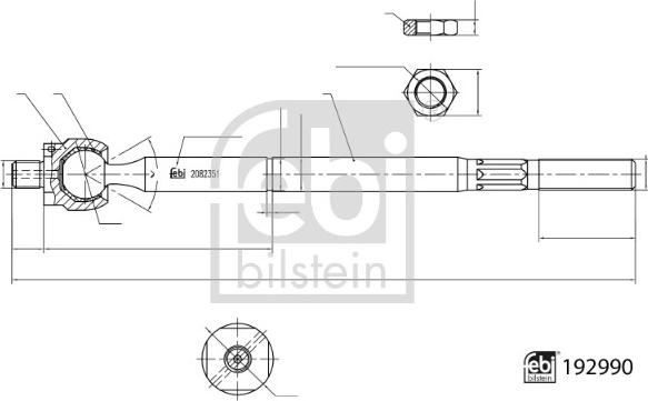 Febi Bilstein 192990 - Осевой шарнир, рулевая тяга unicars.by