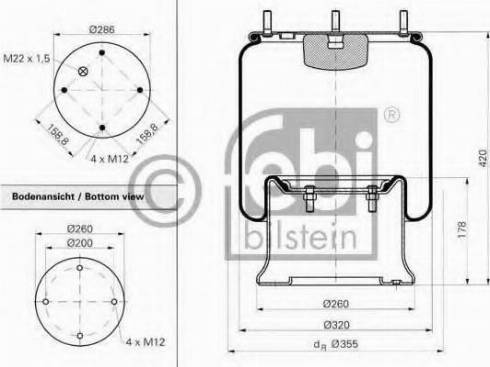 Febi Bilstein 15043 - Кожух пневматической рессоры unicars.by