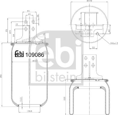 Febi Bilstein 109086 - Кожух пневматической рессоры unicars.by