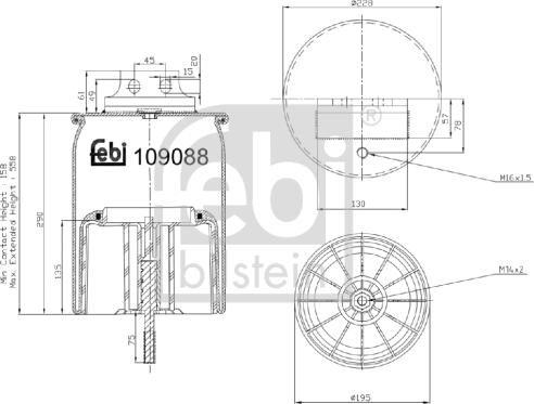 Febi Bilstein 109088 - Кожух пневматической рессоры unicars.by