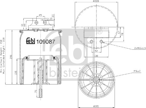 Febi Bilstein 109087 - Кожух пневматической рессоры unicars.by