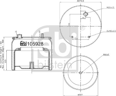 Febi Bilstein 105928 - Кожух пневматической рессоры unicars.by