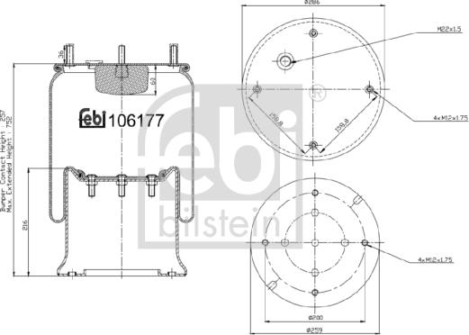 Febi Bilstein 106177 - Кожух пневматической рессоры unicars.by