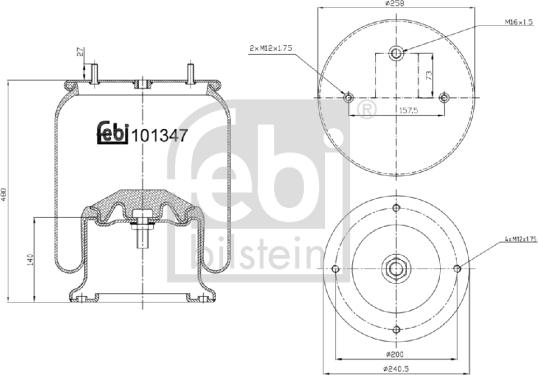 Febi Bilstein 101347 - Кожух пневматической рессоры unicars.by