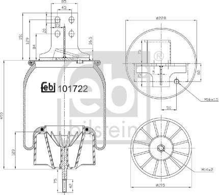 Febi Bilstein 101722 - Кожух пневматической рессоры unicars.by