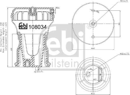 Febi Bilstein 108034 - Кожух пневматической рессоры unicars.by