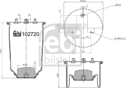 Febi Bilstein 102720 - Кожух пневматической рессоры unicars.by