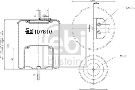 Febi Bilstein 107610 - Кожух пневматической рессоры unicars.by