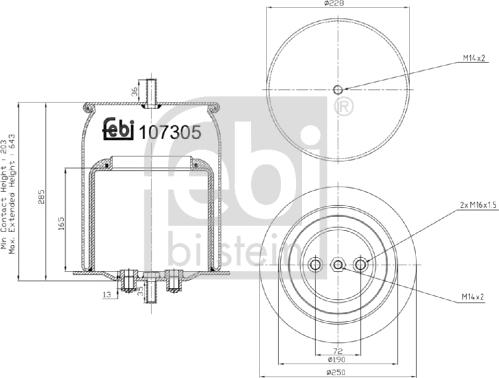 Febi Bilstein 107305 - Кожух пневматической рессоры unicars.by