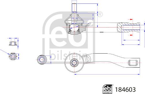 Febi Bilstein 184603 - Наконечник рулевой тяги, шарнир unicars.by