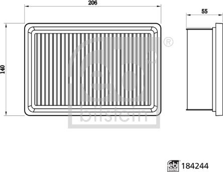 Febi Bilstein 184244 - Воздушный фильтр, двигатель unicars.by