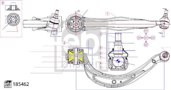 Febi Bilstein 185462 - Рычаг подвески колеса unicars.by