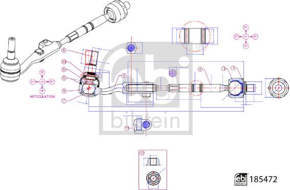 Febi Bilstein 185472 - Рулевая тяга unicars.by