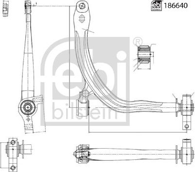 Febi Bilstein 186640 - Рычаг подвески колеса unicars.by