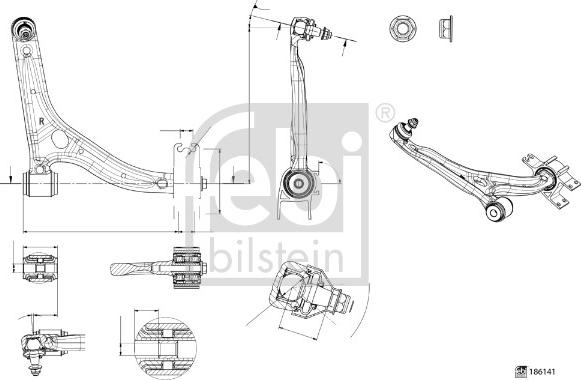 Febi Bilstein 186141 - Рычаг подвески колеса unicars.by