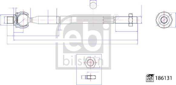 Febi Bilstein 186131 - Осевой шарнир, рулевая тяга unicars.by