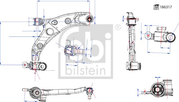 Febi Bilstein 186317 - Рычаг подвески колеса unicars.by