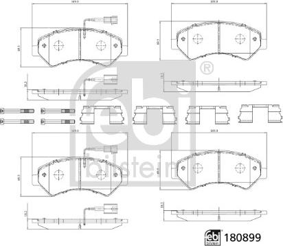 Febi Bilstein 180899 - Тормозные колодки, дисковые, комплект unicars.by