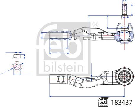 Febi Bilstein 183437 - Наконечник рулевой тяги, шарнир unicars.by