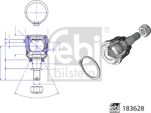 Febi Bilstein 183628 - Шаровая опора, несущий / направляющий шарнир unicars.by