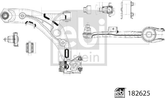 Febi Bilstein 182625 - Рычаг подвески колеса unicars.by