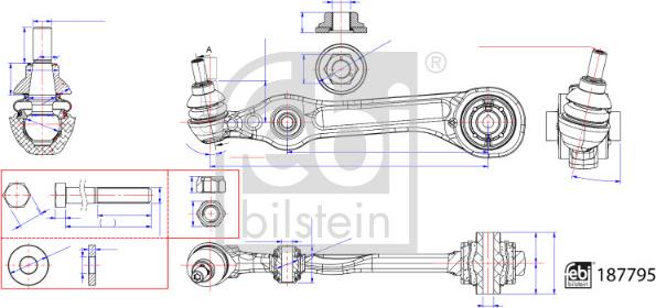 Febi Bilstein 187795 - Рычаг подвески колеса unicars.by