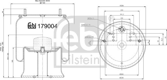 Febi Bilstein 179004 - Кожух пневматической рессоры unicars.by