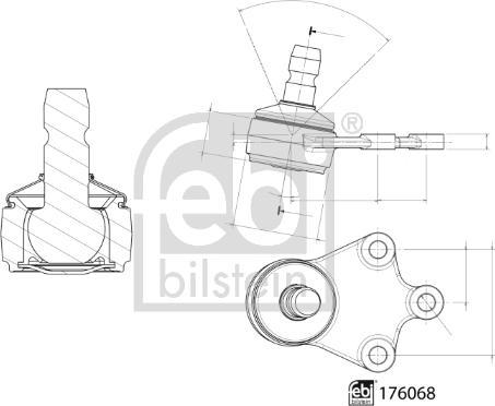 Febi Bilstein 176068 - Шаровая опора, несущий / направляющий шарнир unicars.by