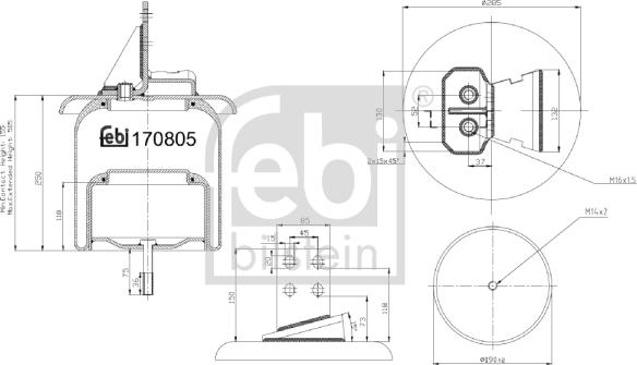 Febi Bilstein 170805 - Кожух пневматической рессоры unicars.by