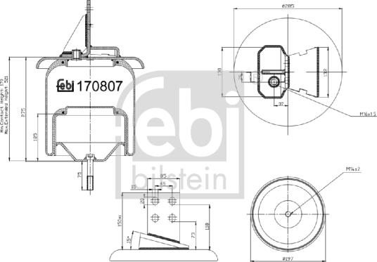 Febi Bilstein 170807 - Кожух пневматической рессоры unicars.by