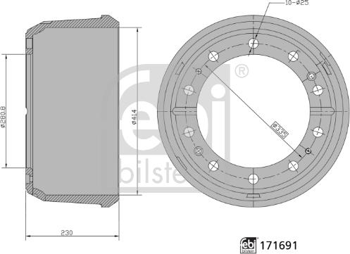 Febi Bilstein 171691 - Тормозной барабан unicars.by