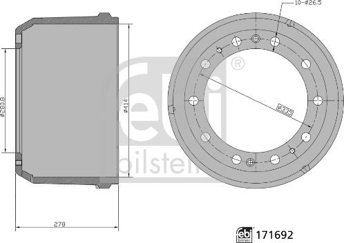 Febi Bilstein 171692 - Тормозной барабан unicars.by