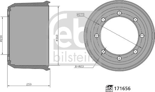 Febi Bilstein 171656 - Тормозной барабан unicars.by