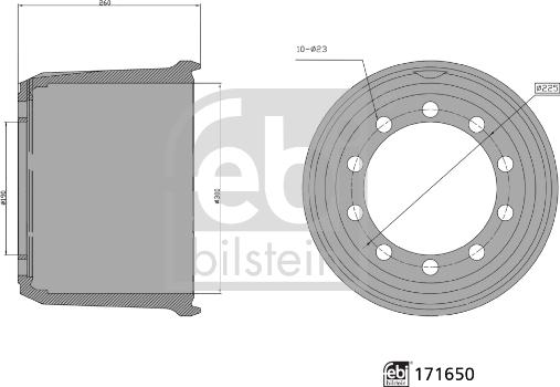 Febi Bilstein 171650 - Тормозной барабан unicars.by