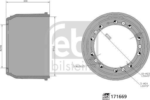 Febi Bilstein 171669 - Тормозной барабан unicars.by