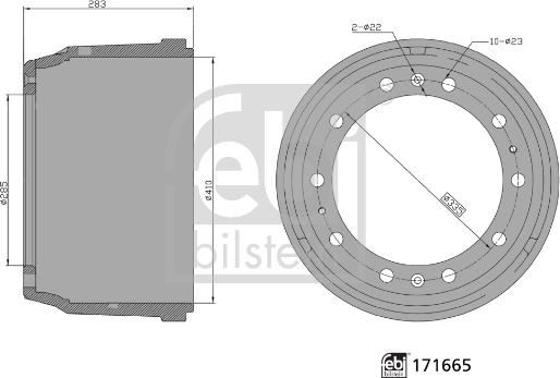 Febi Bilstein 171665 - Тормозной барабан unicars.by