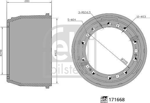 Febi Bilstein 171668 - Тормозной барабан unicars.by