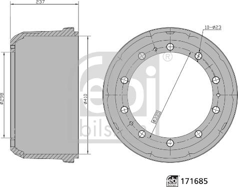 Febi Bilstein 171685 - Тормозной барабан unicars.by